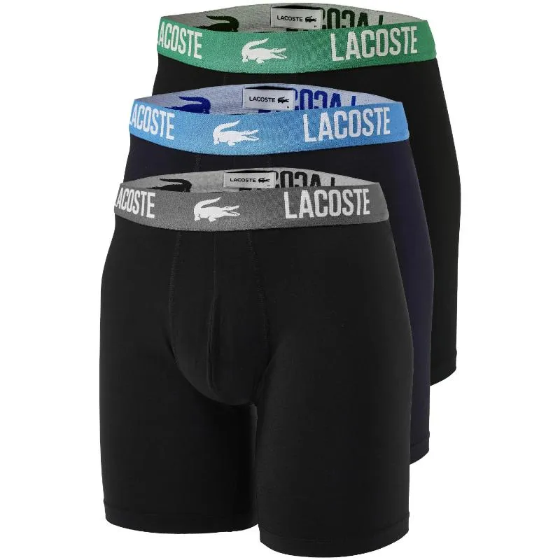 Boxers Lacoste Poliamida Negro 3 Unidades