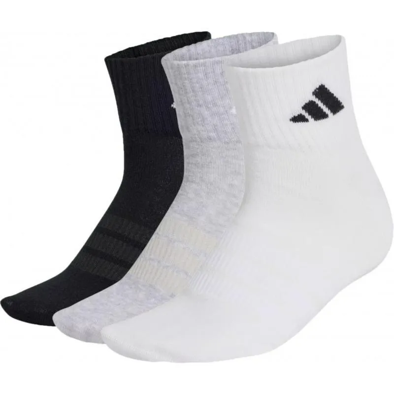 Calcetines Adidas Essentials Ank Gris Blanco Negro 3 Pares