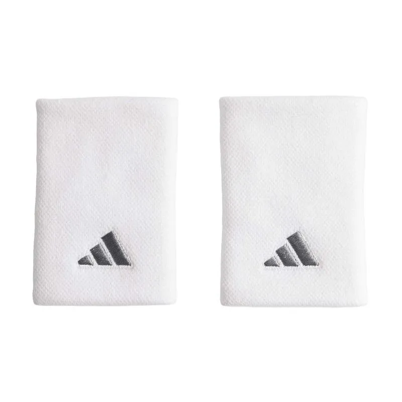 Muñequeras Adidas Largas Blanco Plata 2 Unidades