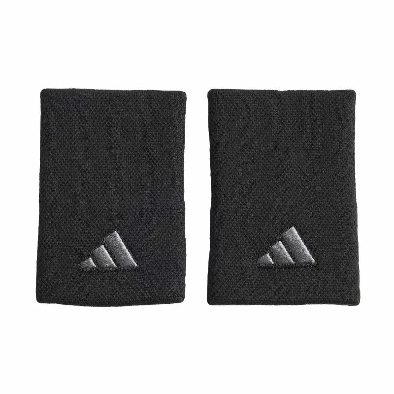 Muñequeras Adidas Largas Negro Plata 2 Unidades