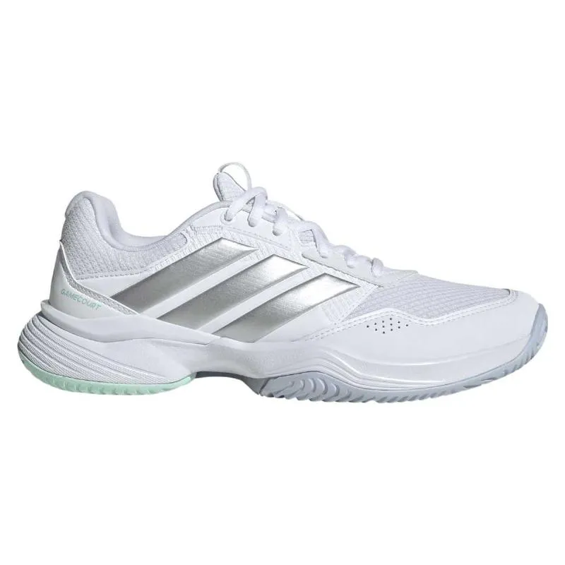 Zapatillas de Padel Adidas GameCourt 3 Blanco Plata Mujer